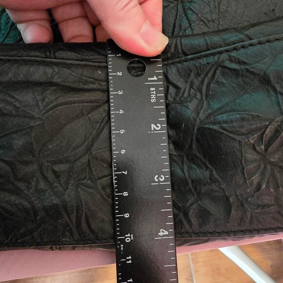 Galaday Removeable‎ Fur Detail Crinkle Leather Handbag Shoulder Purse Tote Black - Picture 15 of 16